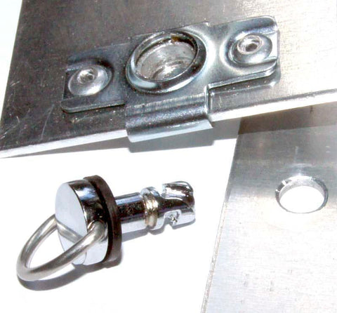 Chrome Quarter Turn Fastener With Rivets For 7mm Top Panels - Car Builder Solutions