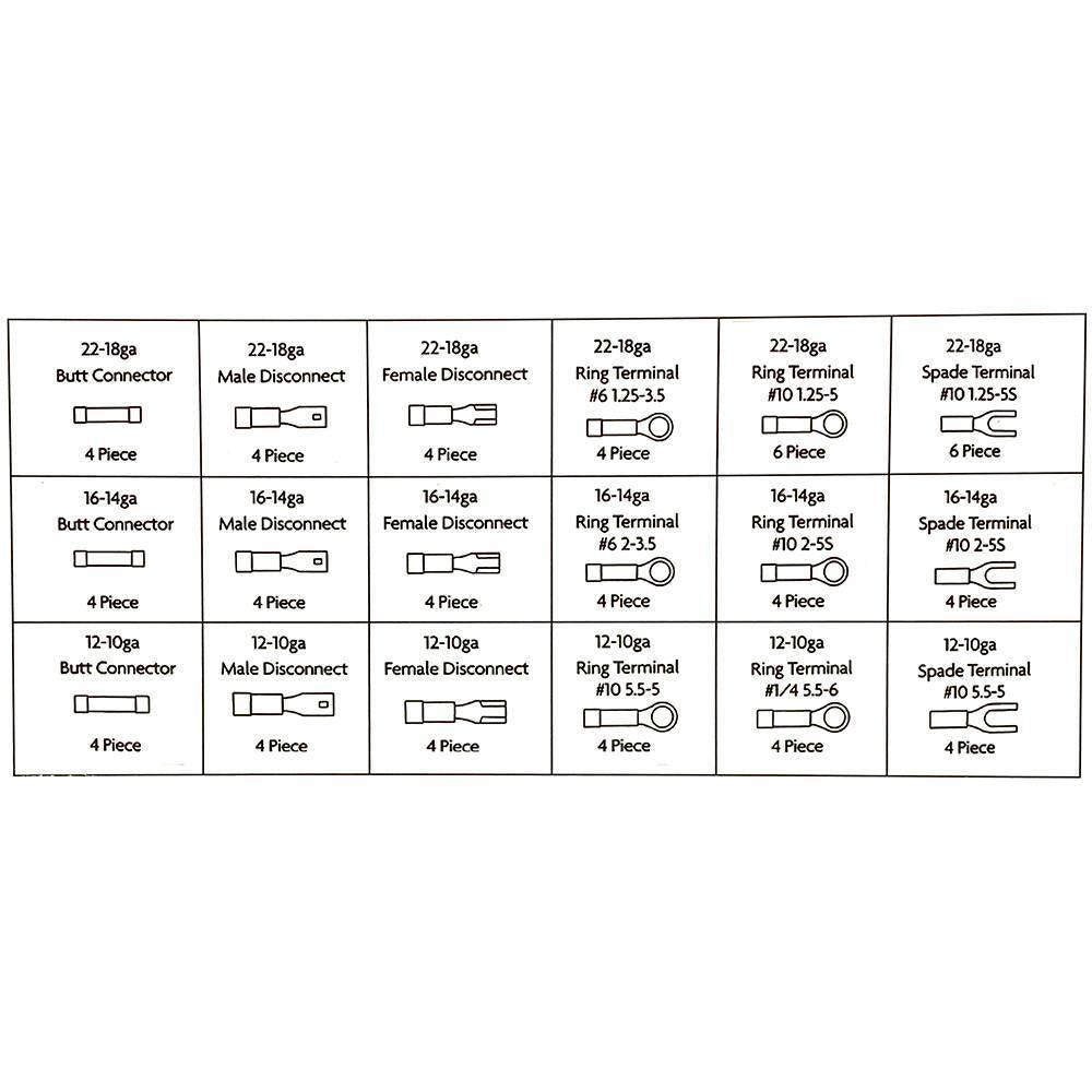 Crimp Terminal Selection Pack 76 Pieces - Car Builder Solutions