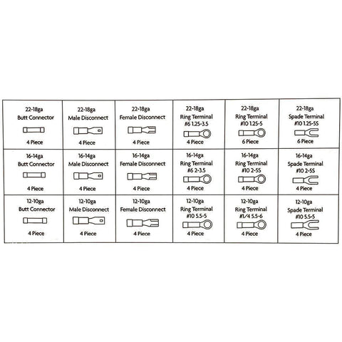 Crimp Terminal Selection Pack 76 Pieces - Car Builder Solutions