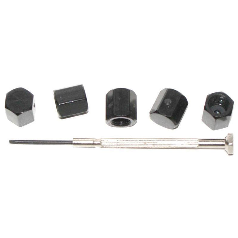Locking Tyre Dust Caps Satin Black - Car Builder Solutions