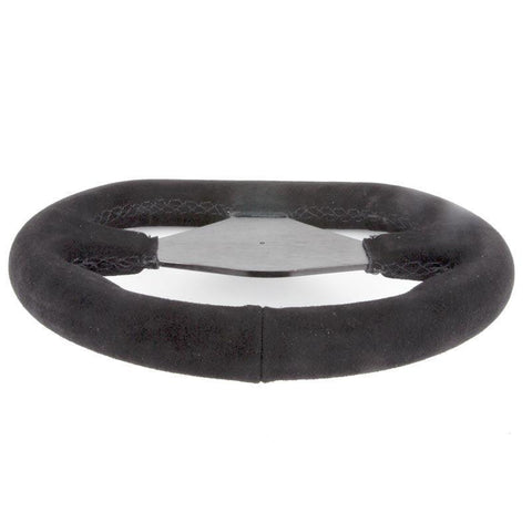 Undrilled 250mm Flat Bottomed Alcantara Steering Wheel Black Spokes - Car Builder Solutions