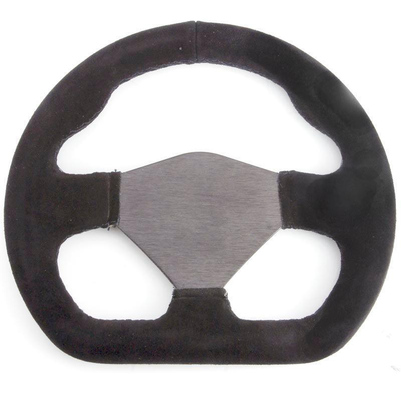 Undrilled 250mm Flat Bottomed Alcantara Steering Wheel Black Spokes - Car Builder Solutions