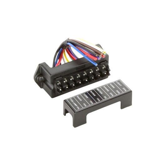 QitinDasen Premium 8 Way Car Blade Fuse Block Box, 2 Input 8 Output Standard Blade Fuse Holder, With Wire And 10Pcs Free Standard Blade Fuse, For Car Boat Marine Trike (12V