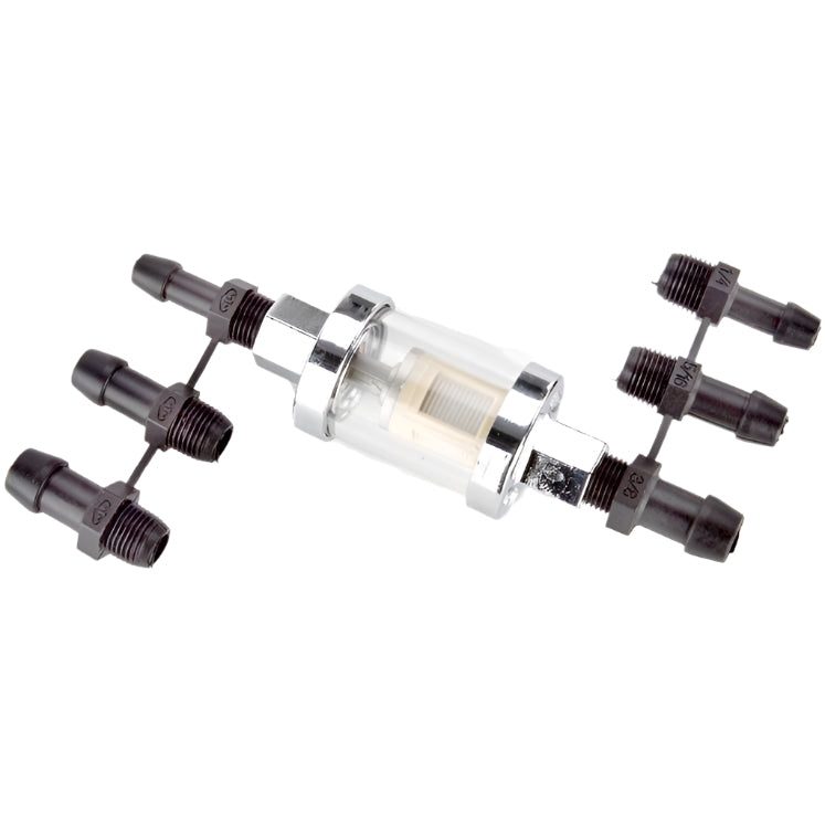 Fuel Filter Glass & Chrome Kit With Three sizes of Unions - Car Builder Solutions