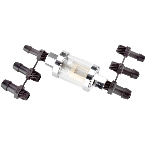 Fuel Filter Glass & Chrome Kit With Three sizes of Unions - Car Builder Solutions