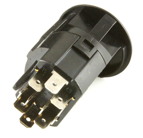 Black Illuminated Push Button Hazard Switch Round - Car Builder Solutions