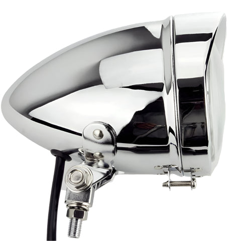 4 1/2" Chrome Torpedo Headlamp - Car Builder Solutions