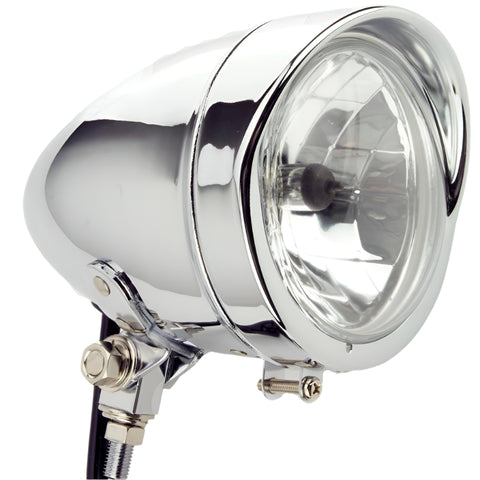 4 1/2" Chrome Torpedo Headlamp - Car Builder Solutions