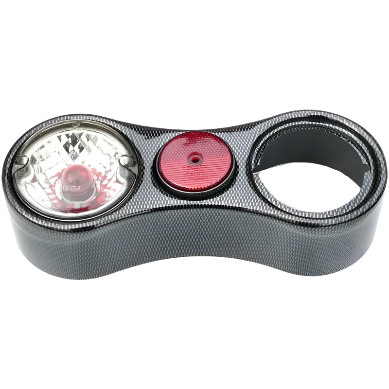 Carbon Fibre Effect Twin Round Lamp Housing 295mm - Car Builder Solutions