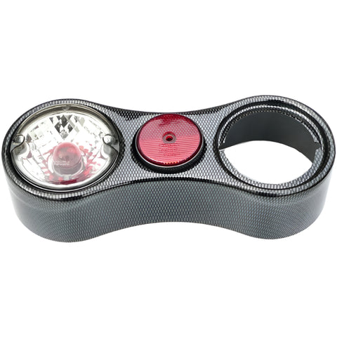 Carbon Fibre Effect Twin Round Lamp Housing 295mm - Car Builder Solutions