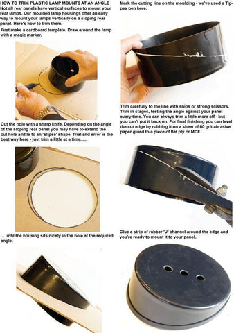 Carbon Fibre Effect Twin Round Lamp Housing 295mm - Car Builder Solutions