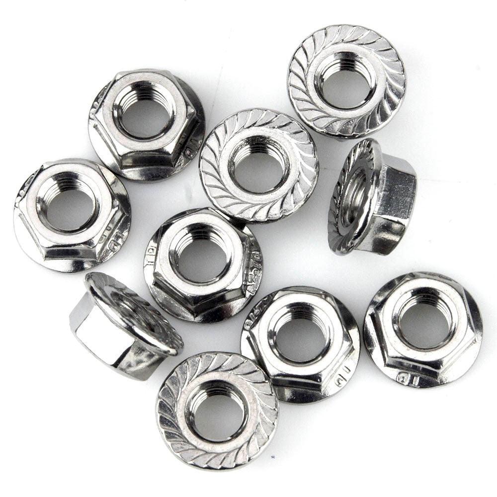 M8 Stainless Flange Nuts Pack Of 10 - Car Builder Solutions
