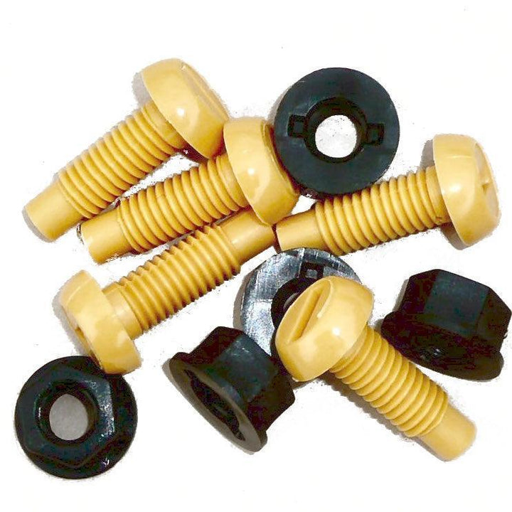 Yellow Number Plate Bolts With Nut Pack Of 5 - Car Builder Solutions