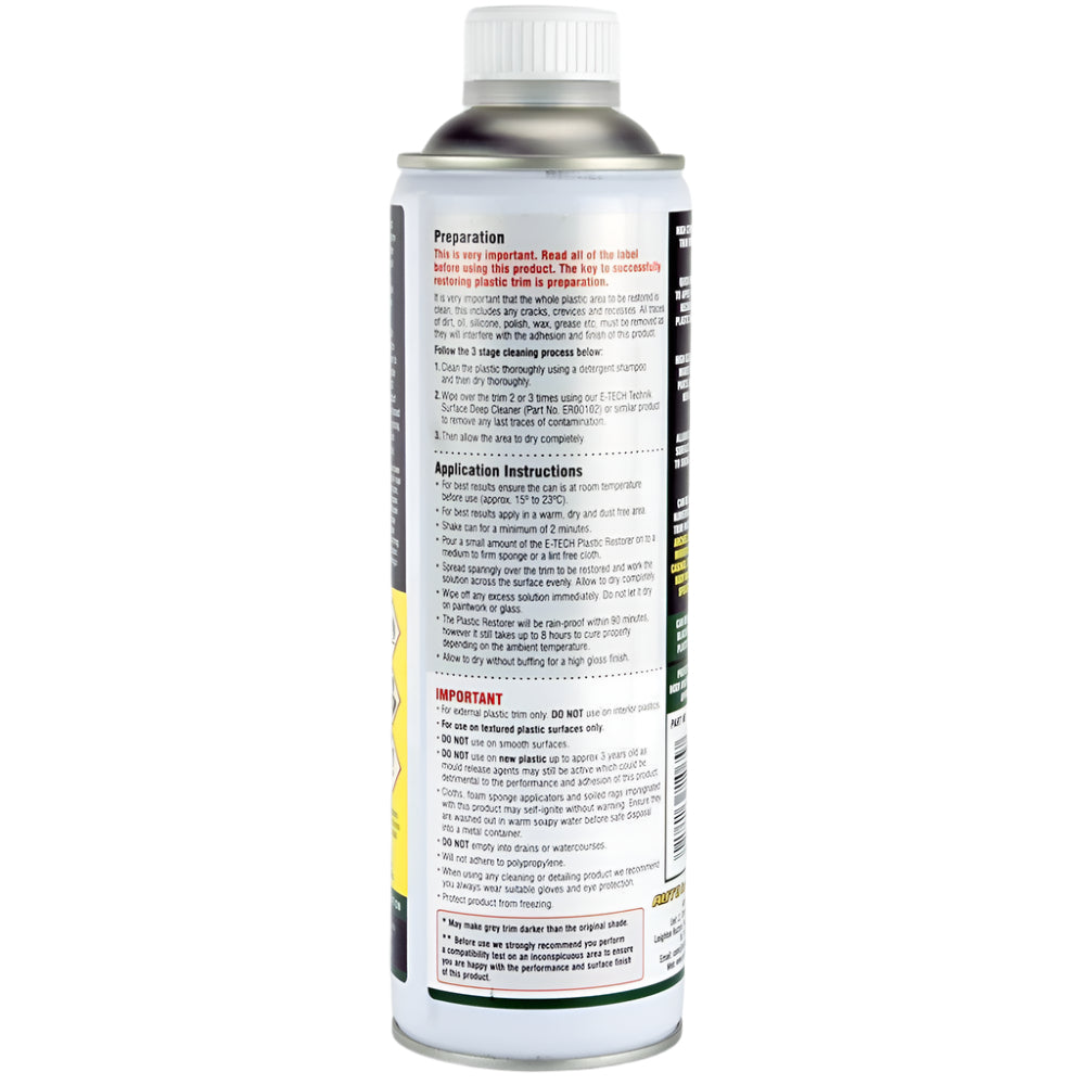 E-Tech Pro Class Plastic Restorer 500ml - Car Builder Solutions
