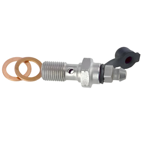 M10 X 1.00 Banjo Bolt With Bleed Nipple & 2 Copper Washers – Brake/Clutch Use
