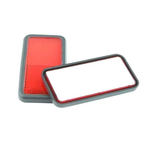IVA OK 102mm x 52mm Rectangular Reflectors Red - Car Builder Solutions