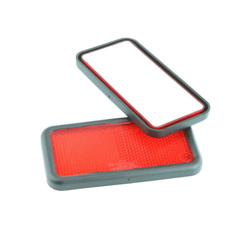 IVA OK 102mm x 52mm Rectangular Reflectors Red - Car Builder Solutions