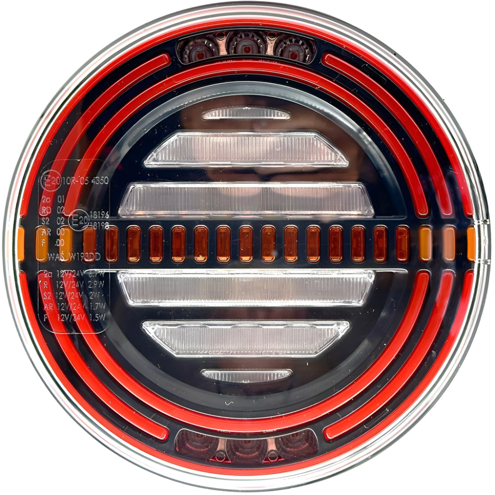 142mm LED Round Five Function Rear Lamp – Car Builder Solutions