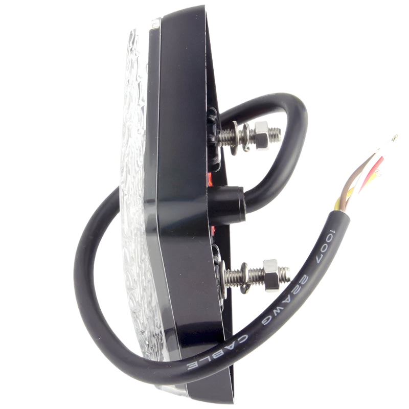 Square LED Stop Tail And Indicator Clear lens 80mm - Car Builder Solutions