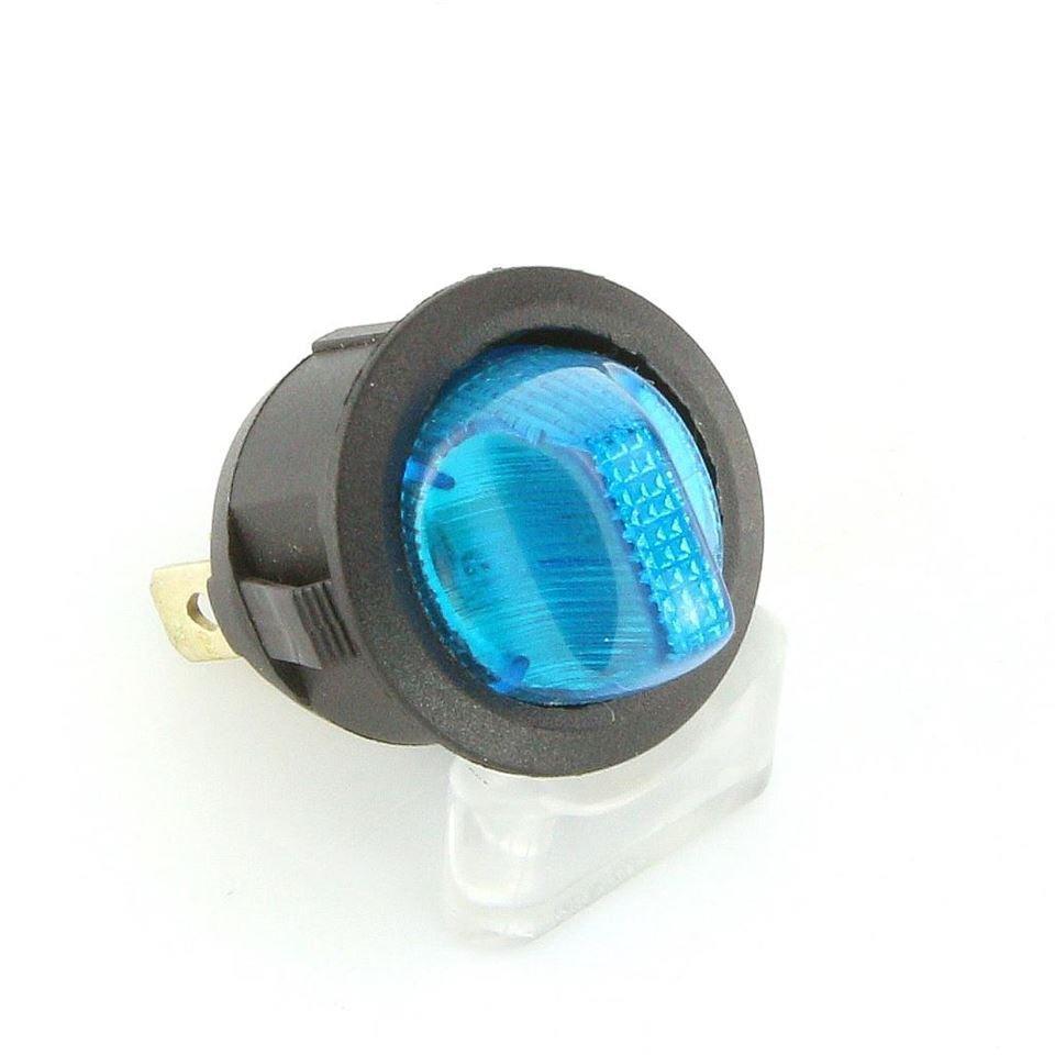 Round Toggle Switch Illuminated Blue - Car Builder Solutions