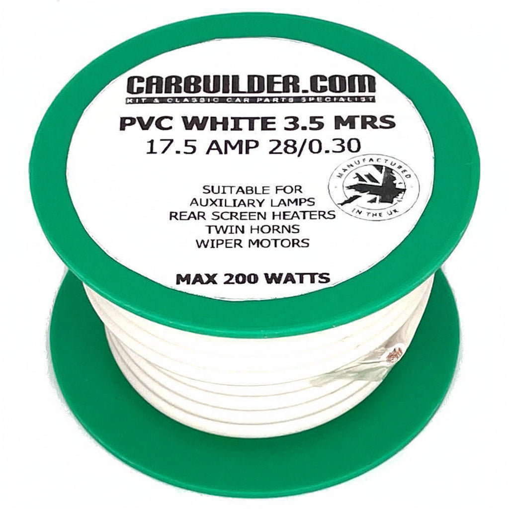 17 Amp Single 3.5 Metre White Reel - Car Builder Solutions
