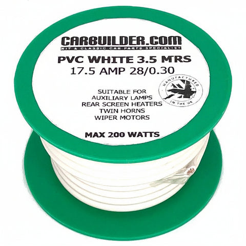 17 Amp Single 3.5 Metre White Reel - Car Builder Solutions