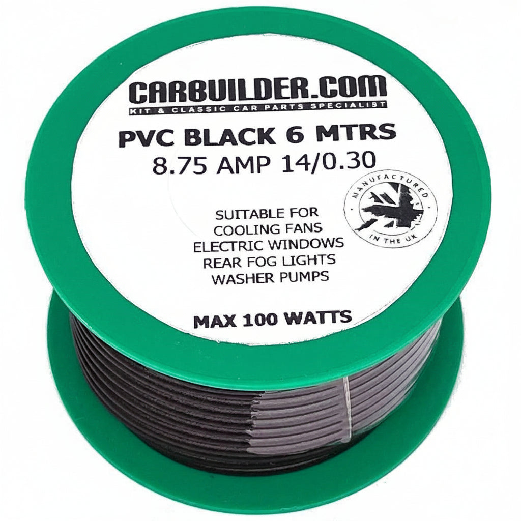 8 Amp Single Black 6 Metre Black - Car Builder Solutions