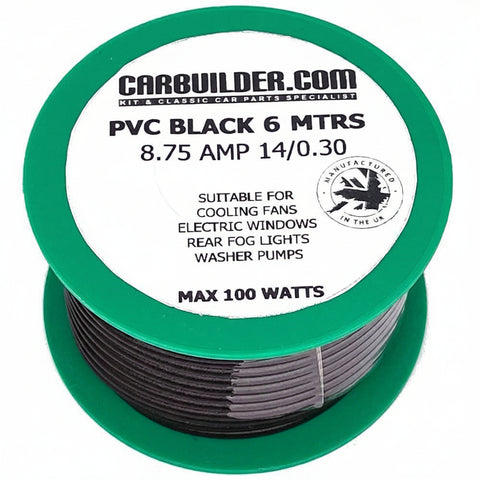 8 Amp Single Black 6 Metre Black - Car Builder Solutions