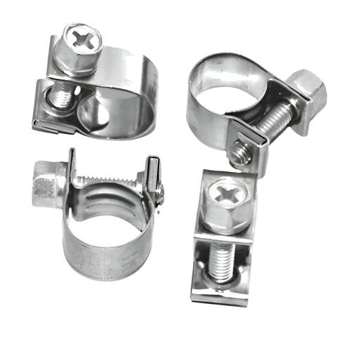 Stainless Steel Fuel Hose Clips 9mm - 11mm Pack of 4 - Car Builder Solutions
