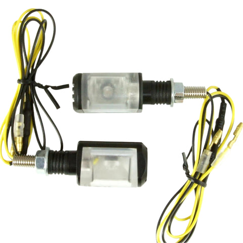 Small LED Amber Stalk Indicators Aluminium Body 55mm Pair - Car Builder Solutions