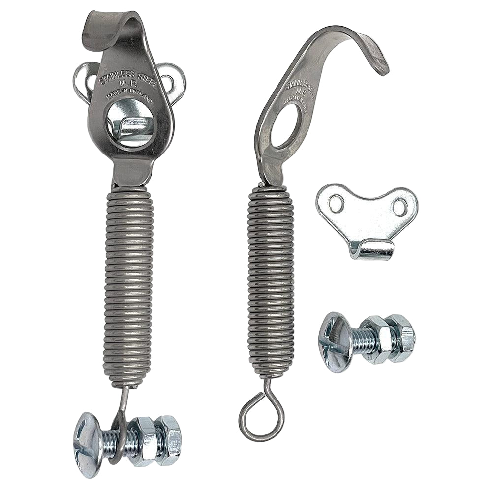 Stainless Steel Spring Bonnet Hook Kit 128mm Pair – Car Builder Solutions