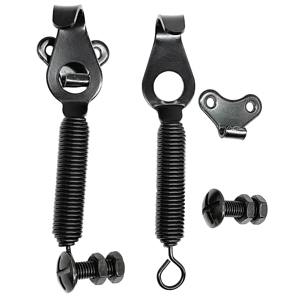Black Coated Steel Spring Bonnet Hook Kit – Car Builder Solutions