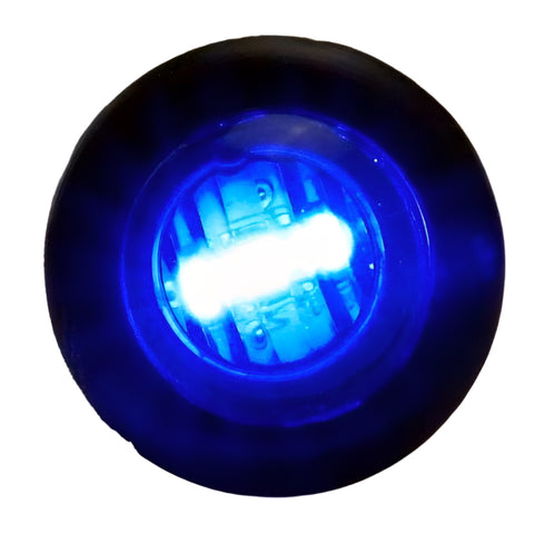 BLUE Micro 28mm Round Push in LED Lamps PAIR - Car Builder Solutions