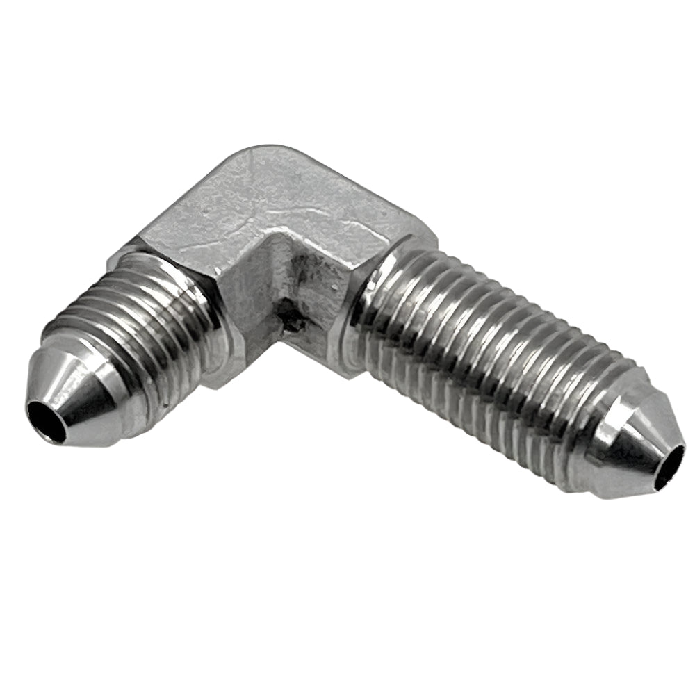 Stainless Steel 3/8" UNF Bulkhead 90 Degree Brake Union - Car Builder Solutions