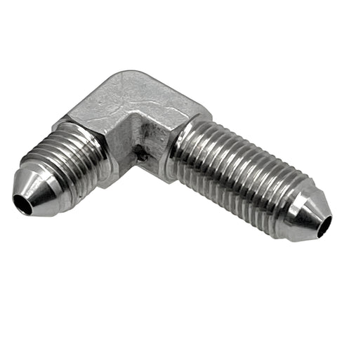 Stainless Steel 3/8" UNF Bulkhead 90 Degree Brake Union - Car Builder Solutions