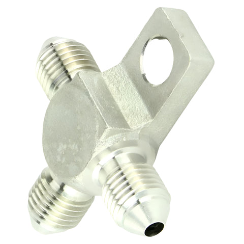 Stainless Steel 3/8" UNF Male 'T' Block With Mounting Tab - Car Builder Solutions