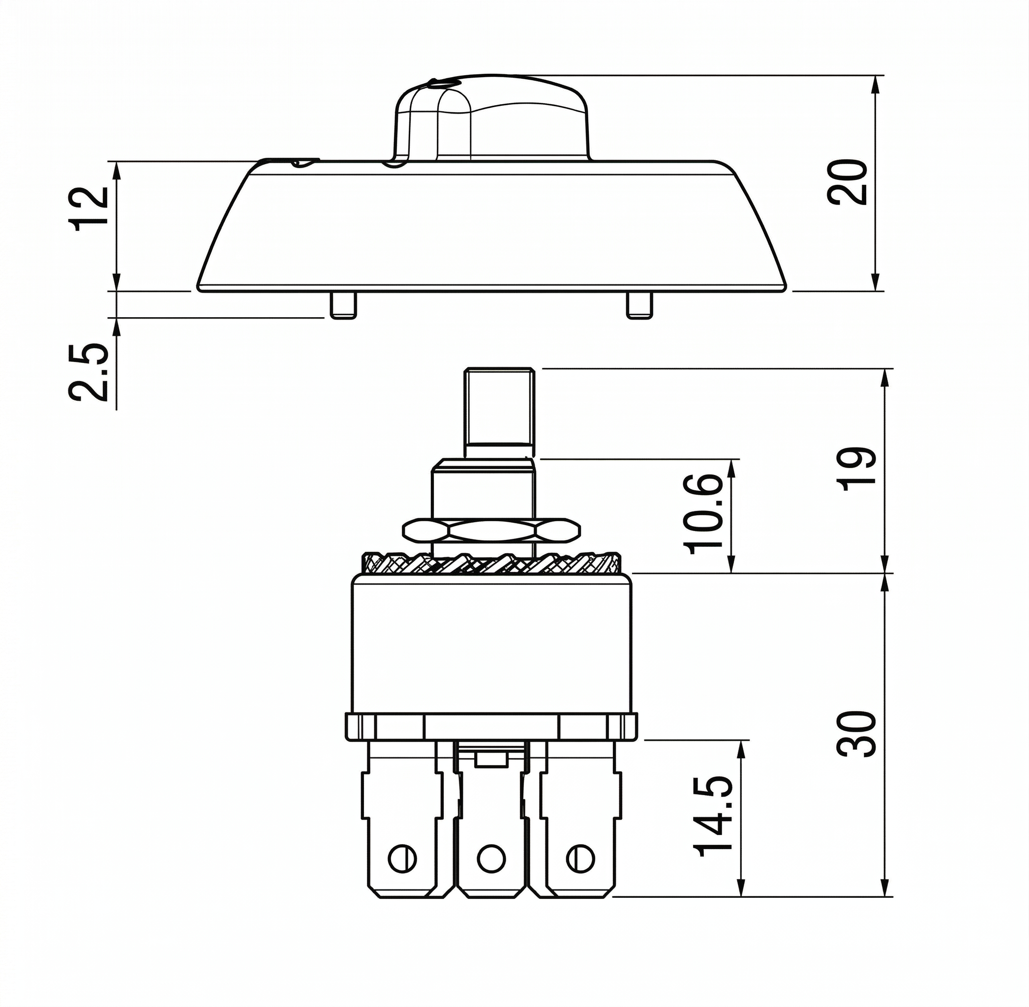 Plastic Knob and Bezel 3 Speed Rotary Heater Fan Switch - Car Builder Solutions