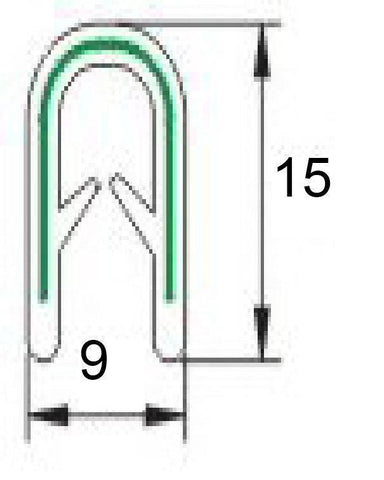 Embossed Red PVC Edge Trim 15mm x 9mm - Car Builder Solutions