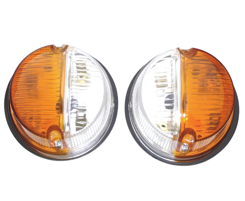 Twin Lamps Amber/Clear 80mm Pair - Car Builder Solutions