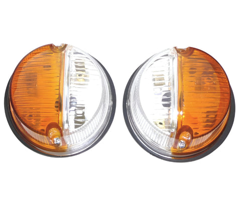 Twin Lamps Amber/Clear 80mm Pair - Car Builder Solutions