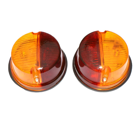 Twin Lamps (Tail/Indicator) Amber/Red 80mm Pair - Car Builder Solutions