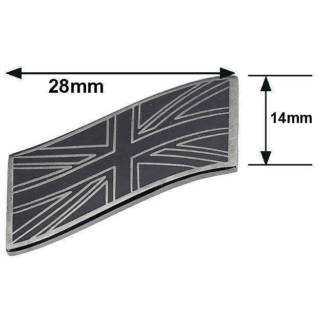 Wavy Smoked Chrome and Black Union Jack Emblem - Car Builder Solutions