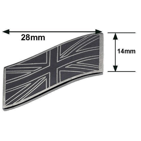 Wavy Smoked Chrome and Black Union Jack Emblem - Car Builder Solutions