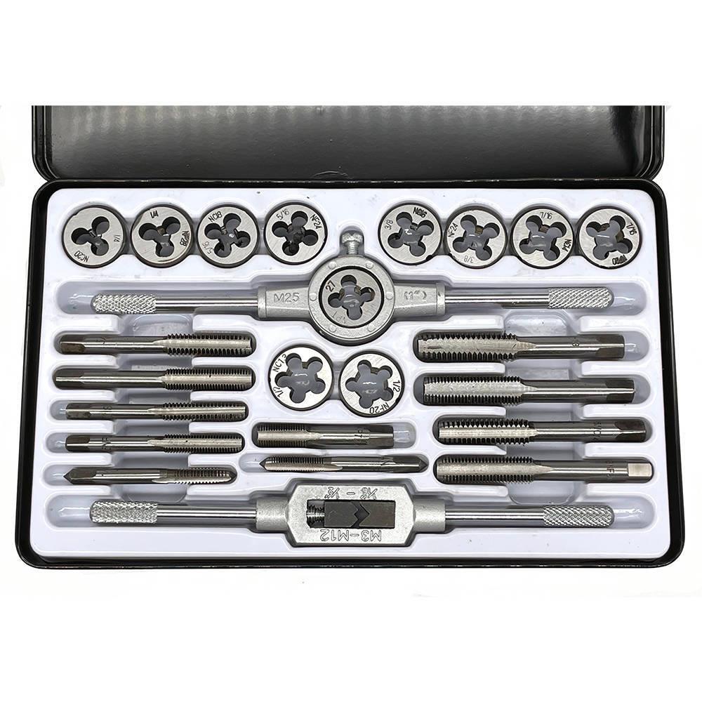 Value Collection Tap & Die Set: 1/4-20 to 3/4-16 Taps, UNC & UNF High Speed Steel, Round Dies, 30 Pc CCT1577 - 03959657 Value Collection Tap & Die Set: 1/4-20 to 3/4-16 Taps, UNC & UNF High Speed Steel, Round Dies, 30 Pc CCT1577 - 03959657