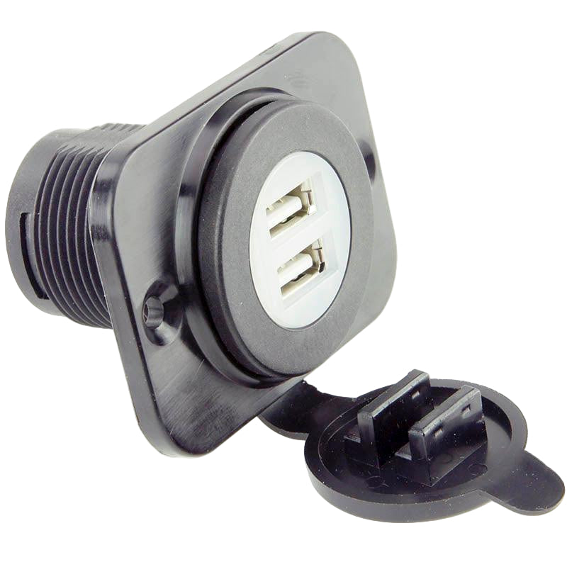 Twin USB Charger Socket Black - Car Builder Solutions