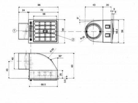 Rectangular Dash Face Vent Right Hand 72mm - Car Builder Solutions