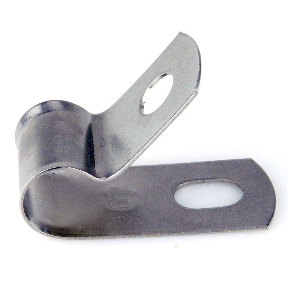 Vintage Style Unlined Wide Stainless Steel P-Clips 10mm Pack of 5 - Car Builder Solutions