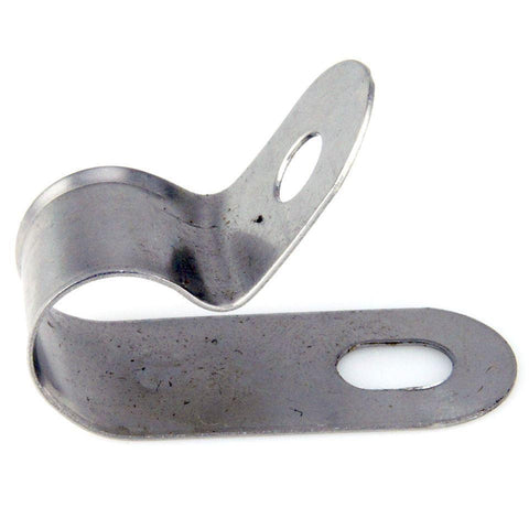 Vintage Style Unlined Wide Stainless Steel P-Clips 12mm Pack of 5 - Car Builder Solutions