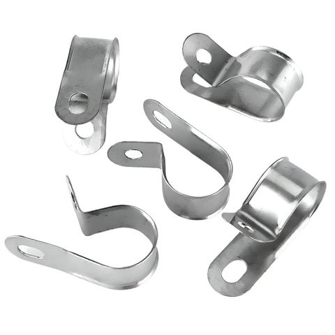 Vintage Style Unlined Wide Stainless Steel P-Clips 20mm Pack of 5 - Car Builder Solutions