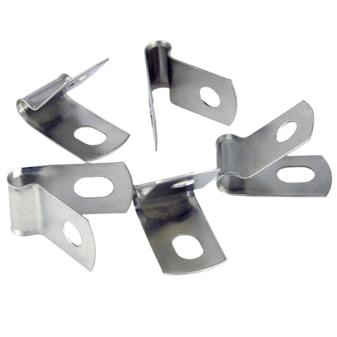 Vintage Style Unlined Wide Stainless Steel P-Clips 5mm Pack of 5 - Car Builder Solutions